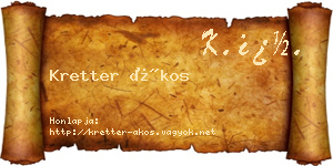Kretter Ákos névjegykártya